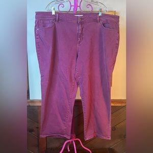 Lane Bryant Plus Tapered Purple Stretch Jeans 24